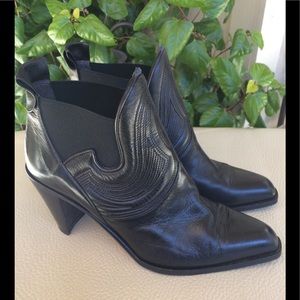 Via Spiga Black Western Leather Bootie
